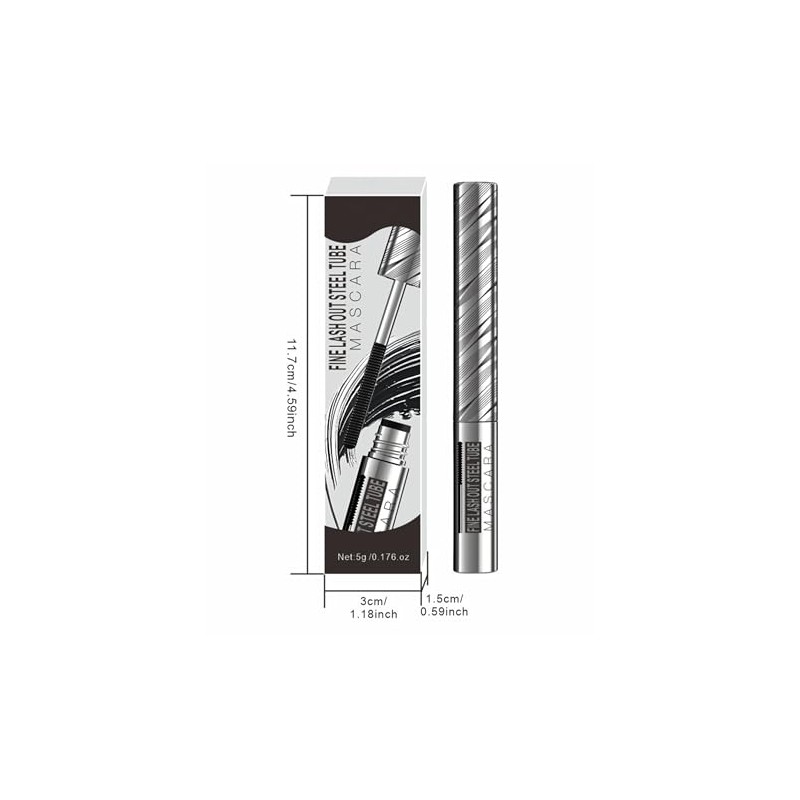 Erinde Máscara de pestañas Marrón Metal Wand, Resistente al Agua