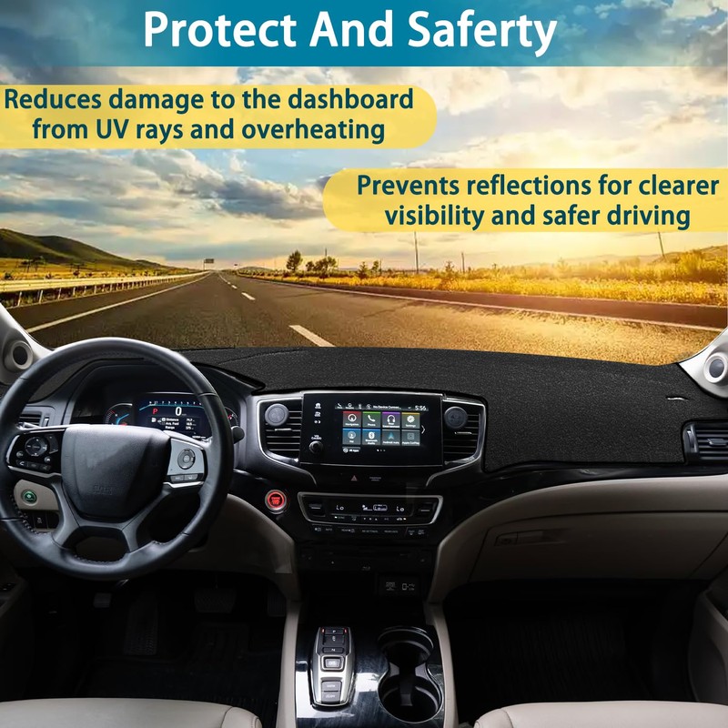 ZOXOQ Dashboard Cover for Honda Pilot Accessories 2016-2022 / Passport