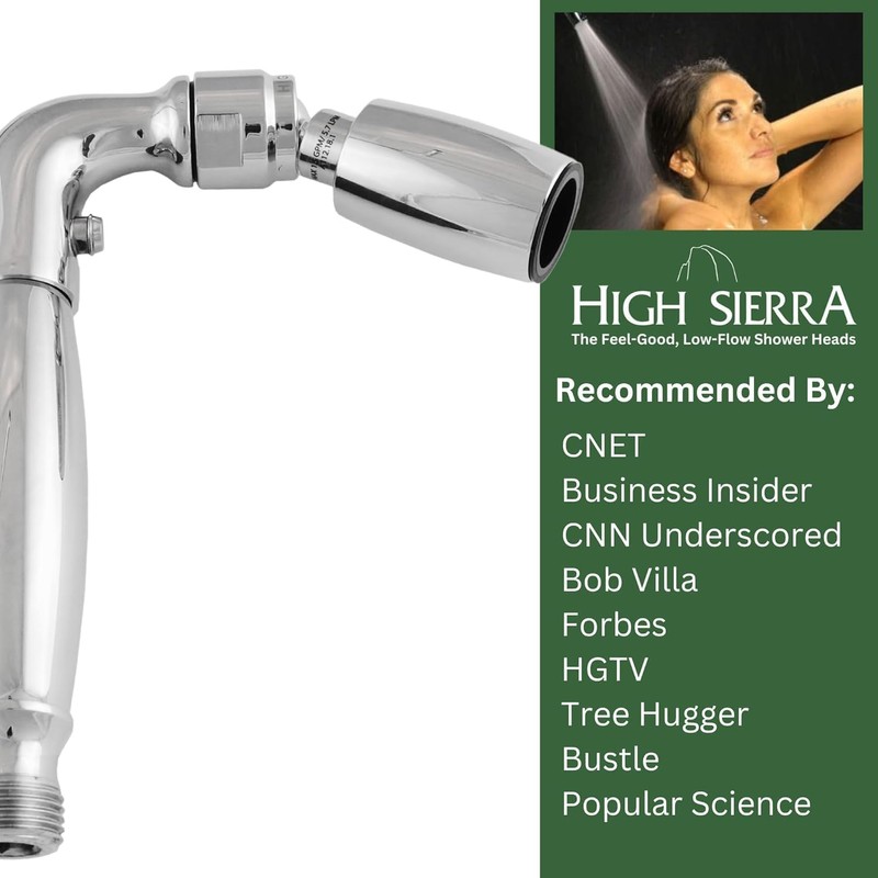 High Sierra® Solid Metal Handheld Shower Head, Lead-Free, with Built-In