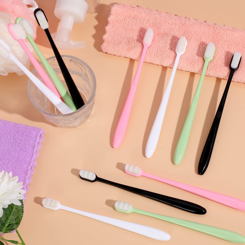 Pinkunn 36 Pcs Soft Bristle Toothbrush Micro Nano Manual Toothbrush