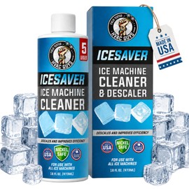 HVAC Guys Ice Machine Cleaner and Descaler 16oz (5 Uses) Removes Scale and Mineral Buildup for Clean, Fresh-Tasting Ice, Nickel and Tin Safe, Made in USA