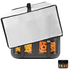 NUENSS-ROR Air Fryer Cover for CHEFMAN 6 Quart Dual Basket Air Fryer, Heavy Duty Waterproof Dustproof Heat-Resistant Air Fryer Protective Case, Kitchen Small Appliance Dust Cover-15.8"Dx13.8"Wx12.2"H