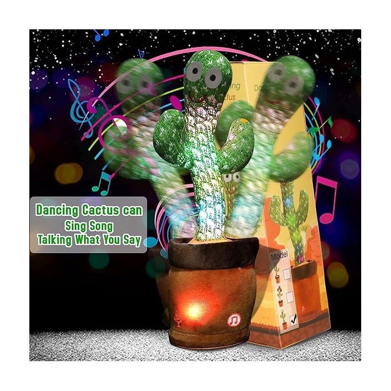 Dancing Cactus Toys,Talking Mimicking Singing Repeats What You Say:_Electricgoose