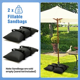 Malomke Sand Bags for Weight, 2-Pack 50LBS Heavy-Duty Fillable Sandbags for Weight to Hold Down Umbrella Base, Patio & Cantilever Umbrella Stands, Outdoor Furniture(Without Sand)(2, Medium)