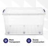 Superio Clear Plastic Storage Bin with Lid and Wheels, Non-Toxic,