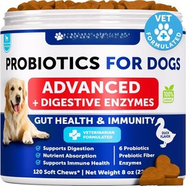 Probiotics for Dogs - Support Gut , Itchy Skin, Allergies, Immunity, Yeast Balance - Dog Probiotics and Digestive Enzymes with Prebiotics - Reduce Diarrhea, Gas - 120 Probiotic Chews for Dogs - Color: 180 Treats, Size: Duck