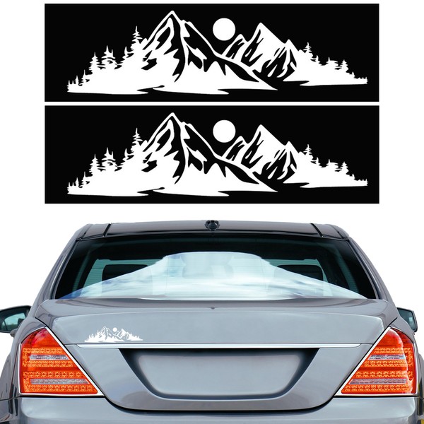 douyif Car Sticker Mountain 14 x 3.9 cm Sticker Tree