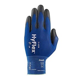 Ansell HyFlex® Work Gloves Nylon Black/Blue XS Size 6 Black Coating on Dark Blue Carrier