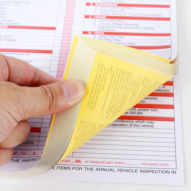 25Pack Inspection Forms and Stickers，Annual Vehicle Inspection Report，Annual Inspection Sticker，3-Ply