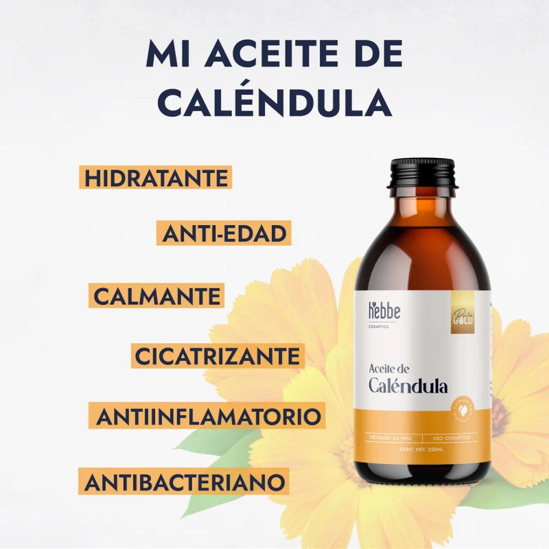 Hebbe aceite puro de caléndula 250 ml | antiacné y