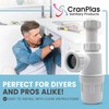 CranPlas | 32mm Telescopic Sink Trap 76mm Seal | Effortless