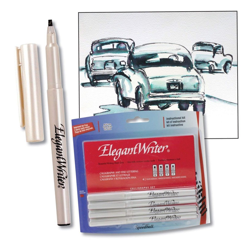 Speedball Elegant Writer Medium Calligraphy Marker, Black