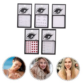 Baluue 3sets Party Facial Decorations Festival Body Stickers Rhinestones Women Stickers Art Glitter for Outing 5sheets*3