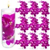 10 Pieces Orchid Faux Flowers Floating Candles Centerpiece Wedding Table