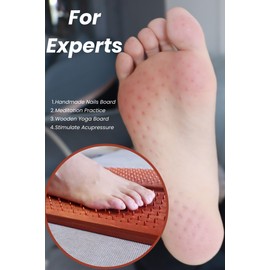 QEAHZ Sadhu Board Advanced - Copper nails, 15mm, Large Size, For Experts, Nail boards for feet, for Yoga and Meditation, Acupuncture Foot Massage