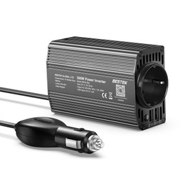 BESTEK BESTEK 300W Wechselrichter/Spannungswandler 12v 230v /Stromwandler Inverter 12v auf 230v /mit Zertifiziert und Dual USB 4,8 A inkl. Kfz Zigarettenanznder Stecker, Schwarz
