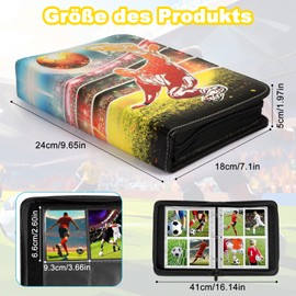 GTNCE Scrapbook for Football Cards, 50 Pages for 400 Cards, Waterproof PU Leather, Portable Card Holder with Zip, Compatible with Football & Sports Cards