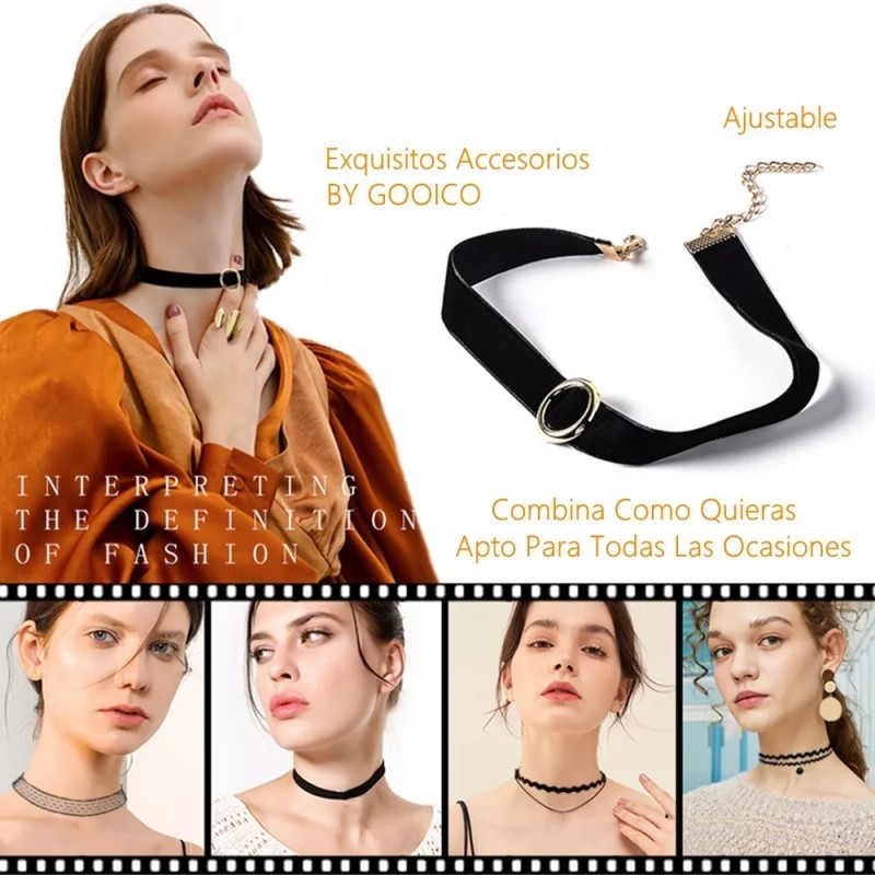 THE9SHOP 12 Collar De Gargantilla Ribbon Choker Necklace Para Mujer