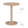 Powell Tarkin Round Natural Wood Turned Spindle Pedestal Side Accent