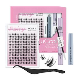 uCoolMe Lashes Fairy Lashes Cluster C Curl 140 Pcs Individual Lash Clusters False Eyelashes Extension Natural Look Beginner Friendly Bond Seal Remover Ultra-Thin Band Makeup 8-18mm Manga Anime Christmas gift Lash Cluster Kit Sringtok:_Short Fairy Kit 
