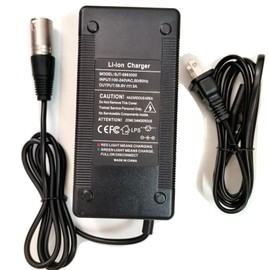 [Verified Fit] 52 Volt Electric Charger 3-Pin XLR, for Juiced CrossCurrent RipCurrent HyperScorpion 52V Battery Pack and Other 14S 52V Brands 3-Pin Connector (58.8V 3A max)