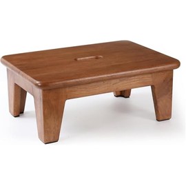 Step Stool for Bed, 9" Wooden Step Stool for Adults, Wood Step Stool for Seniors 16.5''L x 11.8''W x 9''H High Bed Stool, Non-Slip Mat, No Assembly Needed, Solid Wooden Stool for Bedroom Kitchen