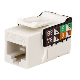 CAT5E RJ45 Keystone Jack, V-Max Series - White Color - (50 Pack)