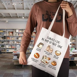 JNIAP Sourdough Starter Gift Things I Do In My Spare Time Sourdough Tote Bag Bread Baking Mom Gift (Things I Do Sourdough Tote Bag)