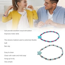ZJchao Collar Sensorial de 2 Piezas, Collar de Silicona Flexible y para Niños, Accesorio de Mo para el Uso Diario, Proporciona Estimulación Visual,...