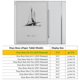 E NET-CASE Case for Onyx Boox GO 10.3" ePaper, New Upgraded Design 360 Degree Rotating Stand Cover with Pen Holder/Hand Strap & Auto Sleep/Wake (Sky Blue)