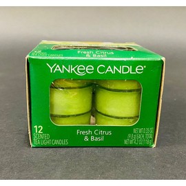 Yankee Candle 12 Scented Tea Light Candles Fresh Citrus & Basil