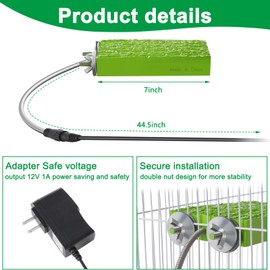 NASIDE Thermo-Perch: Heated Bird Perch - Safe Temperature Stand Platform Warm Heating for Cage,for Parrots, Cockatiels, Lovebirds, and More - Safe Heated Perching