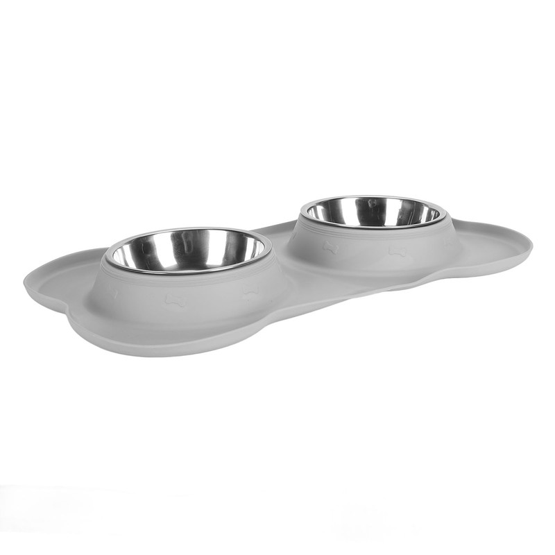 Double Pet Bowls Rustproof Stainless Steel Dog Water Food Bowls