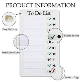 4Pcs Chore Chart for Kids Portable Memo Plastic Board, to Do List Sliding Routine Chart, Responsibility Charts Detachable Message Daily Checklist Planner with 10 Cardstocks for Home Travel