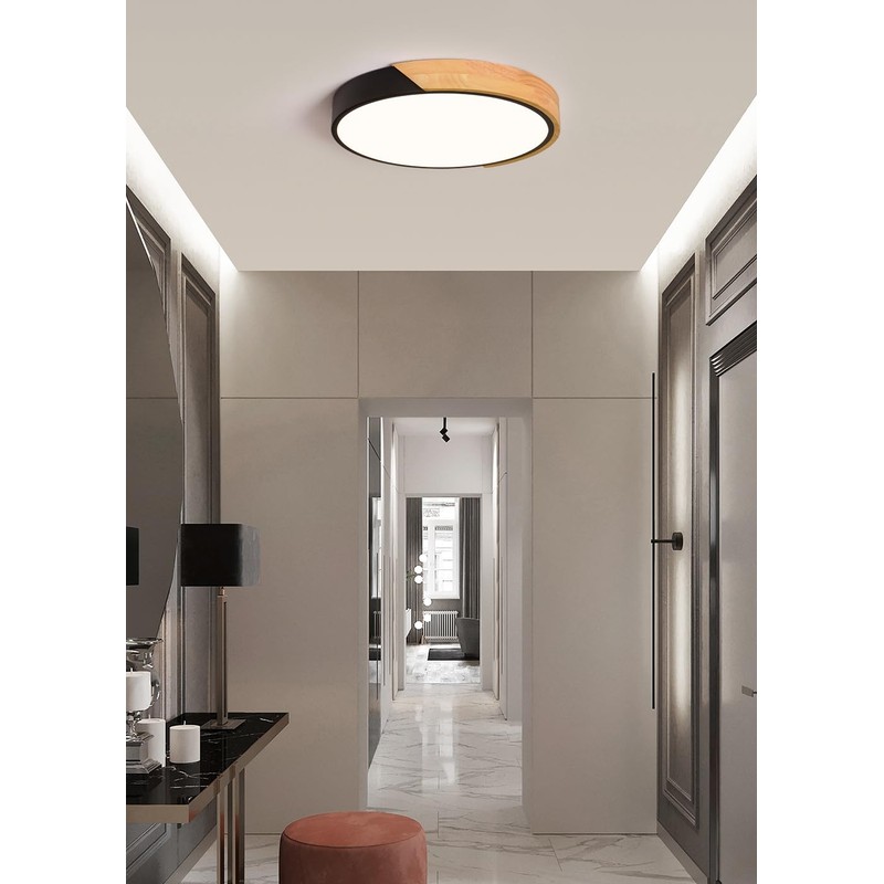 Qamra LED Ceiling Light, Ceiling Light, 30 cm, Black Ceiling