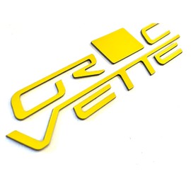 Generic Yellow Rear Bumper or Dashboard Letters Compatible with Cor_vette C6 2004-2013 ABS Plastic Selfadhesive Inserts Not Decals