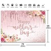 Fitumiw Happy Mother's Day Backdrop 7x5ft Pink Floral Glitter Mother's