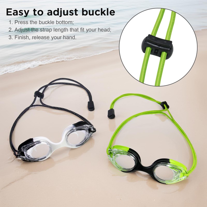 Berallo Kids Swim Goggles, 2 Pack Full Protection Swimming Goggles