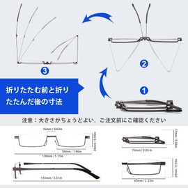 [JIMMY ORANGE] 携帯用の折りたたみ老眼鏡の男女共通 リーディンググラス レディース 老眼鏡 レディース お洒落 人気 ブルーライトカット 折り畳み 老眼鏡 メンズ おしゃれDG150