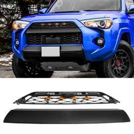 IGLDIPUO Front Hollow Grille For 2020 2021 2022 2023 4Runner Matte Black Replacement ABS Front Grill with LED Lights and Cover