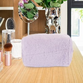 FRCOLOR Plush make-up bags, travel bag, cosmetic bag, multifunctional toilet bag for, Purple, 18x9.5cm, Sports