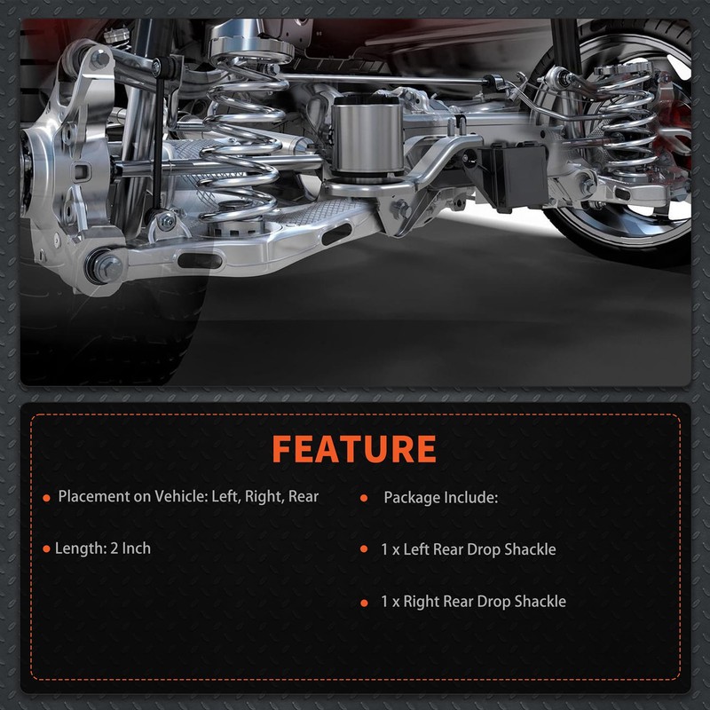 labwork Rear Drop Lowering Shackle Kit Replacement for Ford F250