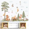 decalmile Large Forest Animals Tree Wall Decals Bear Deer Fox