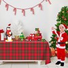Pack of 4 Christmas Tablecloths, Red and Green Checked Tablecloths,