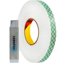 CANOPUS Double Sided Foam Tape for Craft and Card Making Projects, Heavy Duty Adhesive Mounting Tape 4026 (0.5in x 10ft)