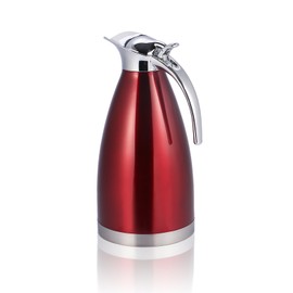 Stainless Steel Coffee Pot Double Wall Vacuum Insulated Thermo Jug Hot Water Bottle 2L Red