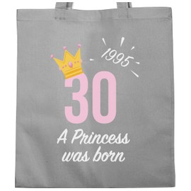 Shirtracer - Cotton Bag - 30th Birthday - Thirtieth Girl Princess 1993, 2 Light Grey