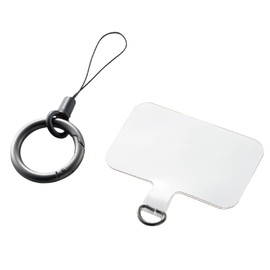 Elecom P-STHFINCR Smartphone Band, Smartphone Belt, External Strap Hole, Clip Seat, Finger Ring, Carabiner Type, Clear