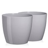 Tymar Pack of 2 Round Shape Planter (Grey, Diameter 20