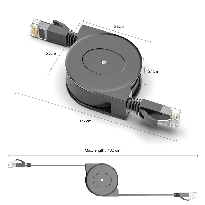 CNCOB retráctil – Cable Ethernet CAT6 RJ45 8P8C Cable de
